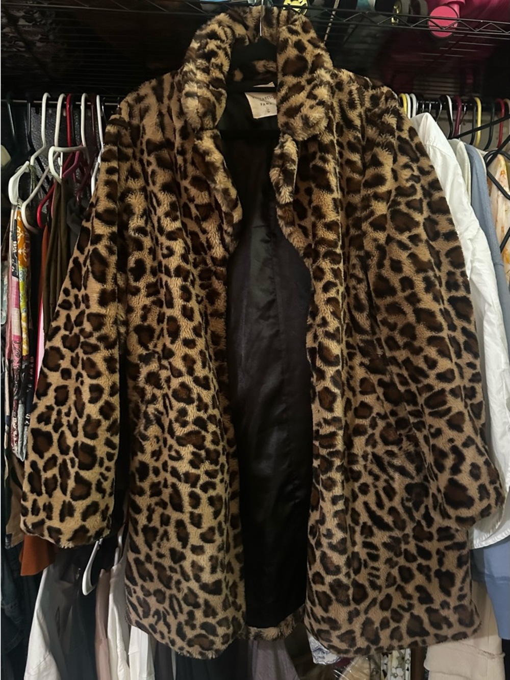 Fantastic Fawn Leopard Print Teddy Coat - Brown & Black